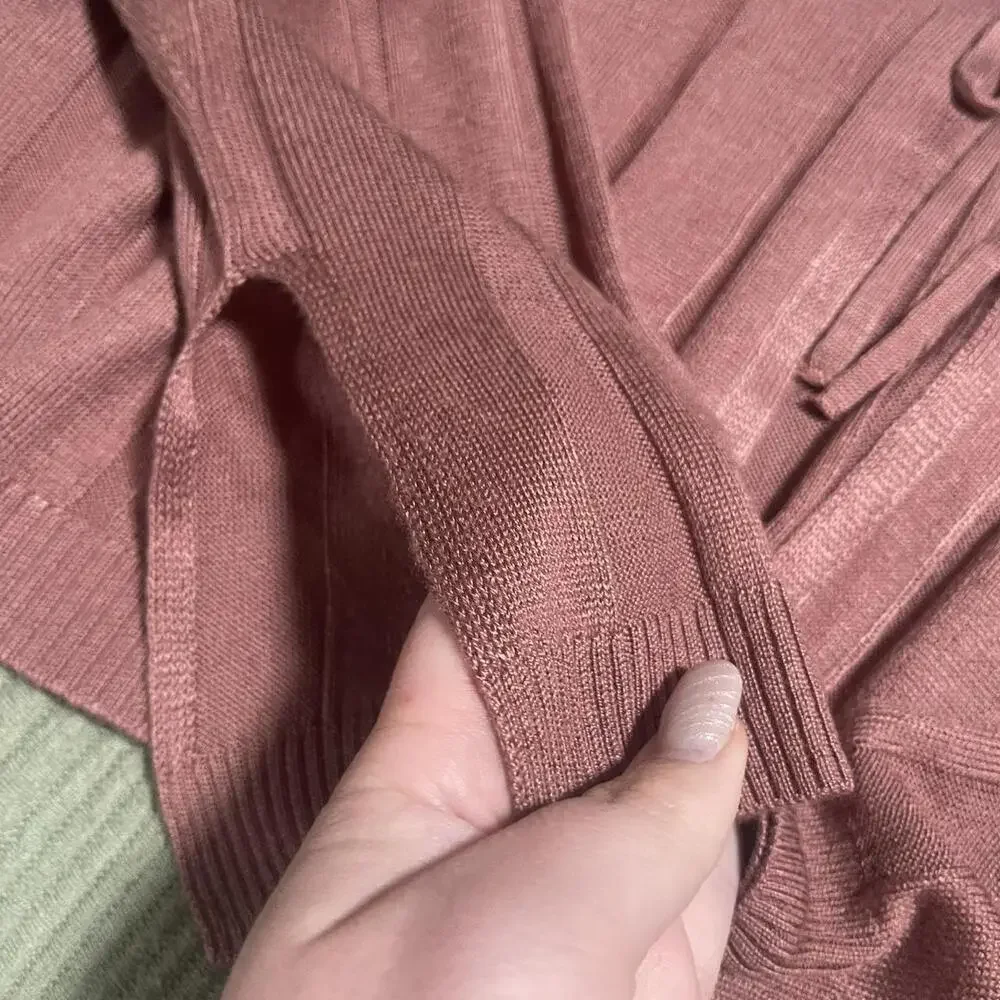 Pink Cardigan With Tie Front